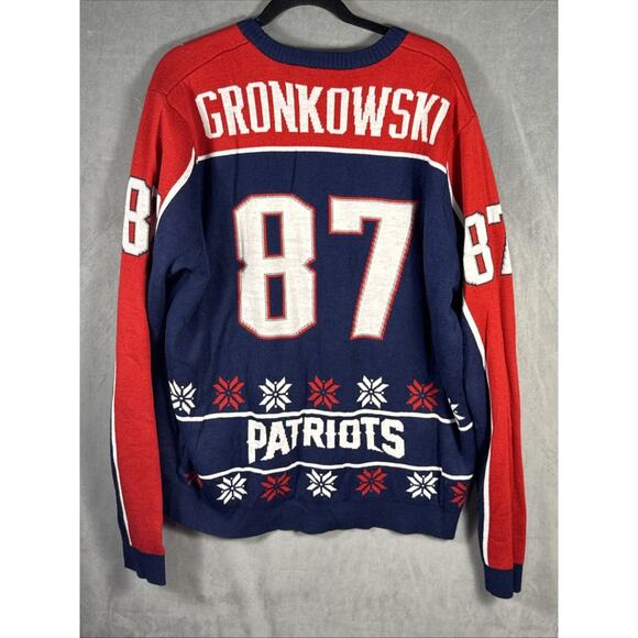 NFL New England Patriots Rob Gronkowski Ugly Christmas Sweater Mens 2XL - Picture 2 of 7